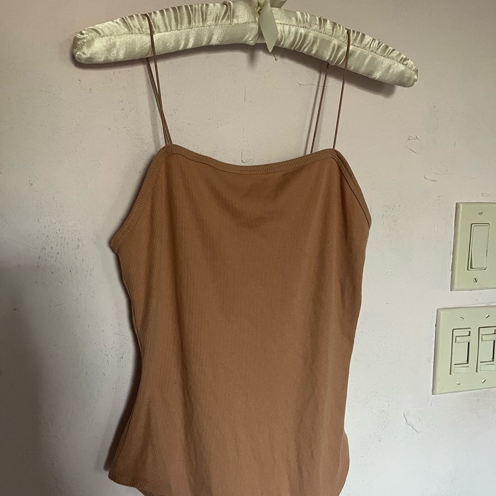 Elegant Tan Spaghetti Strap Top